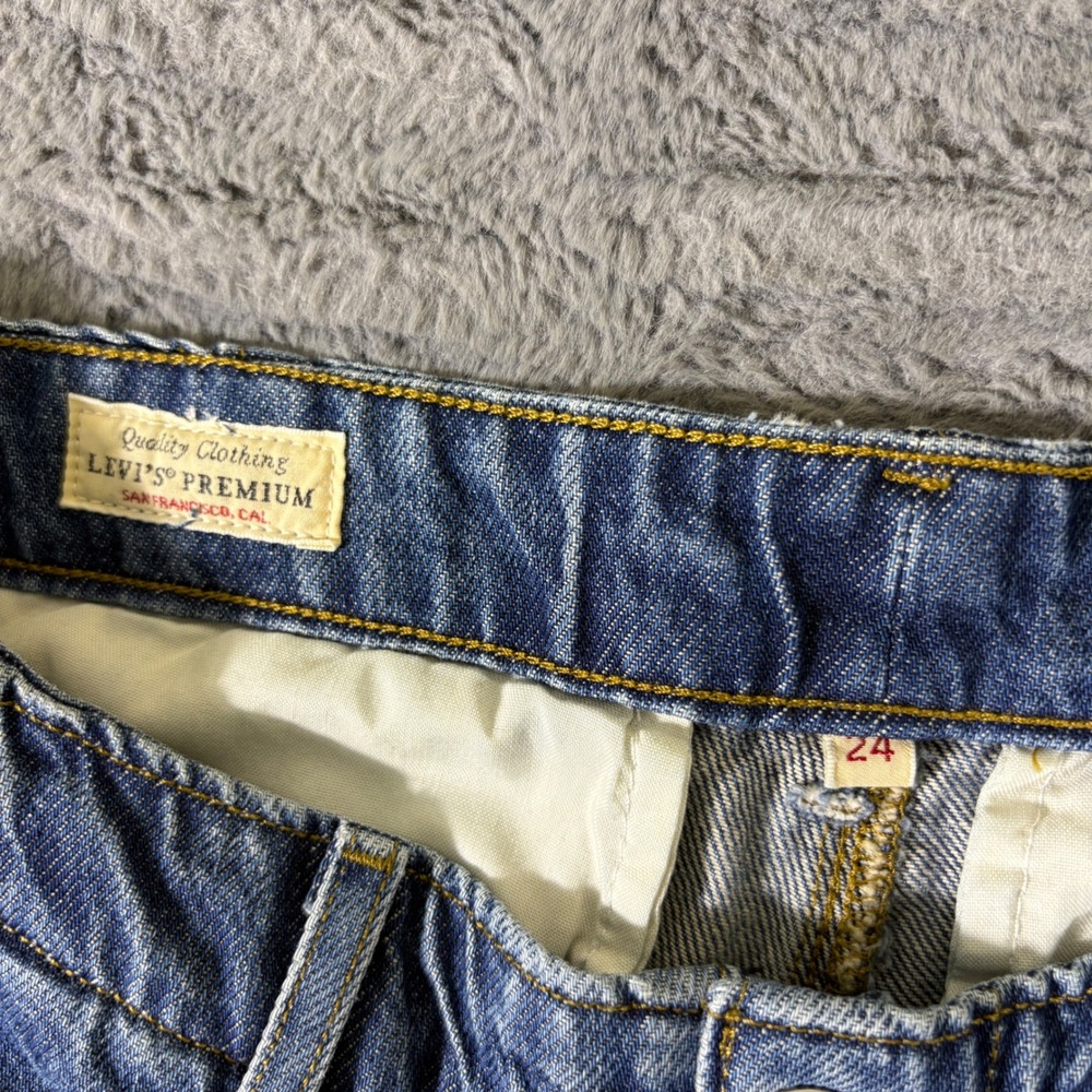 Levis Premium Baggy Wide Leg Jeans Womens 24 Blue A8700-0005 High Rise Denim - Picture 3 of 8